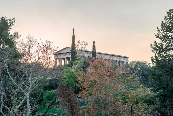 The Temple of Hephaestus, a a well-preserved ancient Greek temple in Ancient Agora, Athens, Greece.