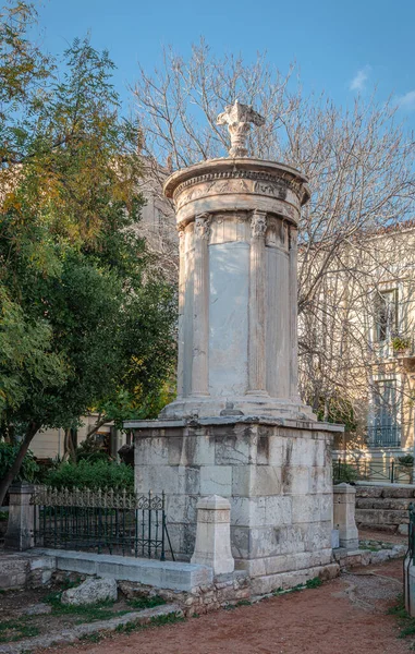 Monument Choragique Lysicrates Dans Quartier Historique Plaka Près Acropole Athènes Photo De Stock