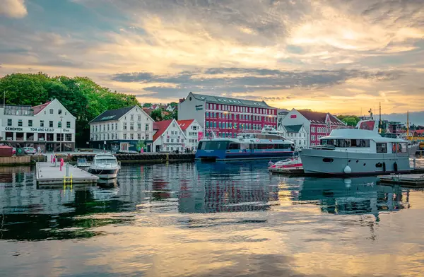 Stavanger Norvège Août 2022 Vue Vagen Zone Portuaire Ville — Photo