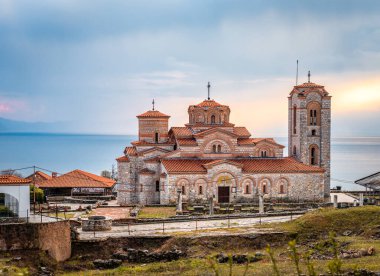 The Church of Saints Clement and Panteleimon, a Byzantine church situated on Plaosnik in Ohrid, North Macedonia. clipart