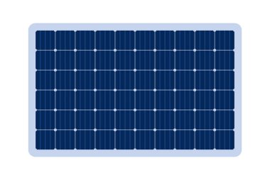 Güneş paneli ızgara modülü. Güneş enerjili elektrik bataryası. Güneş hücresi deseni. Güneş enerjisi akü panel arka planı. Alternatif eko enerji kaynağı. Vektör illüstrasyonu beyaz arkaplanda izole edildi.
