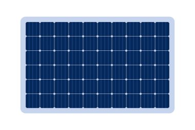 Güneş paneli ızgara modülü. Güneş enerjili elektrik bataryası. Güneş hücresi deseni. Güneş enerjisi akü panel arka planı. Alternatif eko enerji kaynağı. Vektör illüstrasyonu beyaz arkaplanda izole edildi.