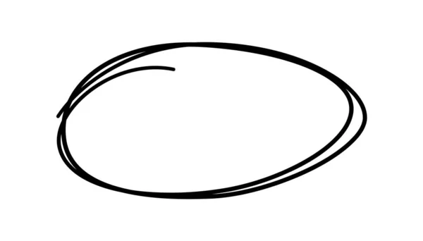 Hand Drawn Scribble Oval Doodle Sketch Underline Highlight Circle Frame — Stok Vektör