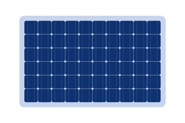 Güneş paneli ızgara modülü. Güneş enerjili elektrik bataryası. Güneş hücresi deseni. Güneş enerjisi akü panel arka planı. Alternatif eko enerji kaynağı. Vektör illüstrasyonu beyaz arkaplanda izole edildi.