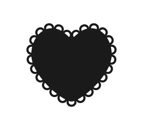 Scalloped Edge Heart Shape Simple Heart Scalloped Border Fabric Laces — Stock Vector