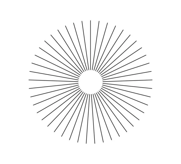 Radiella Cirkellinjer Cirkulära Strålningslinjer Geometriskt Element Solstjärnornas Strålningssymbol Abstrakta Geometriska — Stock vektor