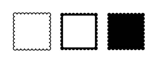 Čtvercové Hřebenatky Tvar Břidlicového Pravoúhelníku Jednoduchý Štítek Samolepka Květinová Silueta — Stockový vektor