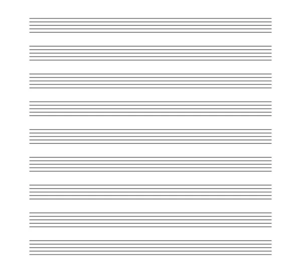 Prázdná Nota Prázdný List Klasického Hudebního Papíru Školy Notový Řádek — Stockový vektor