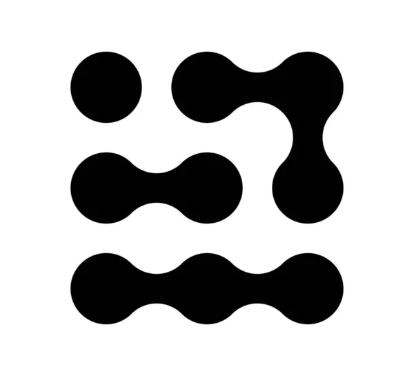 Verbundene Punkte Kreismusterzeichen Integrationssymbol Abstrakte Punktebewegung Vernetzte Runde Kleckse Übergangsmetalle — Stockvektor