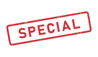 Grunge Özel Kelime Mührü. Özel işaret etiketi seti. Grunge eski moda kare etiketi. Vektör illüstrasyonu beyaz arkaplanda izole edildi.