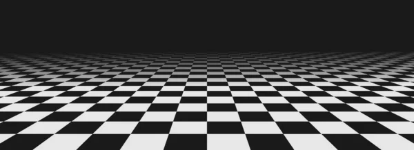 Chess Perspective Floor Background Black White Chessboard Perspective Floor Texture — Stock vektor