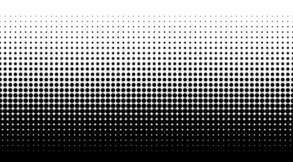 Dotted gradient halftone background. Horizontal seamless dotted pattern in pop art style. Abstract modern stylish texture. Fade gradient black and white half tone background. Vector illustration.