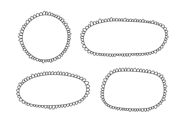 Κύκλος Doodle Και Τετραγωνικό Σκελετό Σκαλπ Χειροποίητο Ορθογώνιο Ακμής Και — Διανυσματικό Αρχείο