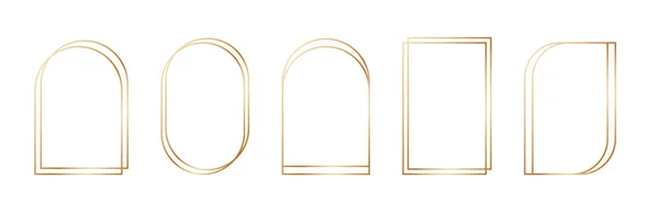 Molduras Geométricas Douradas Estilo Art Deco Bordas Ouro Luxo Para — Vetor de Stock