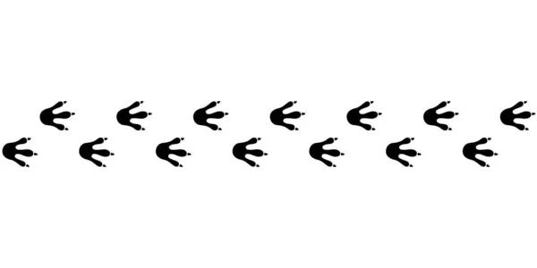 ドラゴンの足跡線 手描きの恐竜の足のプリント 竜足のシルエット ディノかわいいトレイルテクスチャ 白を基調としたベクトルイラスト — ストックベクタ