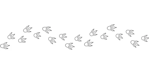 Vlnová Linie Dračích Stop Ručně Kreslené Otisky Dinosauřích Tlapek Silueta — Stockový vektor