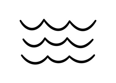 Doodle deniz dalgası ikonu. El çizimi basit dalgalı çizgi. Deniz fırtınası karalama ikonu. Okyanus suyu eğrisi çizimi. Aqua doodle sembolü. Vektör illüstrasyonu beyaz arkaplanda izole edildi.