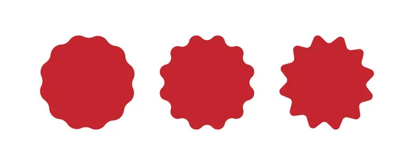 Sticker Cercle Bord Ondulé Étiquettes Forme Étoile Pour Prix Autocollant — Image vectorielle