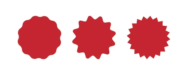 Sticker Cercle Bord Ondulé Étiquettes Forme Étoile Pour Prix Autocollant — Image vectorielle