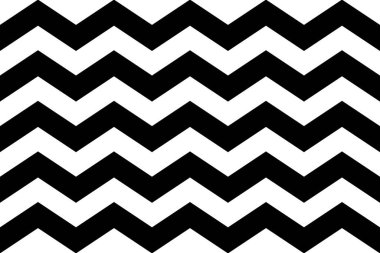 Zigzag geniş ve pürüzsüz desen. Siyah yatay zig zag vintage çizgileri. Geometrik tekrarlayan çizgiler. Minimalist doku. Soyut tek renkli arkaplan. Vektör illüstrasyonu.