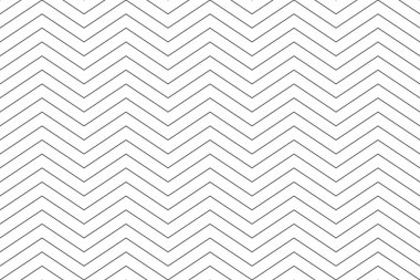 Zigzag ince, pürüzsüz desen. Siyah yatay zig zag vintage çizgileri. Geometrik tekrarlayan çizgiler. Minimalist doku. Soyut tek renkli arkaplan. Vektör illüstrasyonu.