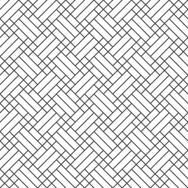 Wicker 기하학적 원활한 패턴입니다 대나무 바구니 간단한 패턴입니다 나무로 Parquet — 스톡 벡터