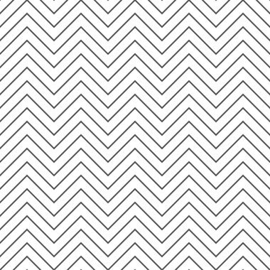 Zigzag ince, pürüzsüz desen. Siyah yatay zig zag vintage çizgileri. Geometrik tekrarlayan çizgiler. Minimalist doku. Soyut tek renkli arkaplan. Vektör illüstrasyonu.