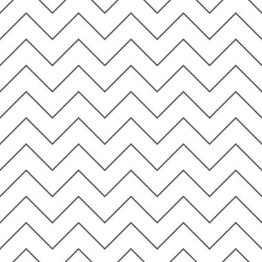 Zigzag ince, pürüzsüz desen. Siyah yatay zig zag vintage çizgileri. Geometrik tekrarlayan çizgiler. Minimalist doku. Soyut tek renkli arkaplan. Vektör illüstrasyonu.