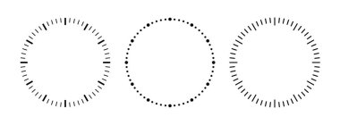 Boş mekanik saat yüzü saniyelere ve dakikalara bölünmüş. Yuvarlak ölçü. Saatli arama. Zamanlayıcı şablonu. Basit saat suratı. Beyaz arkaplanda vektör illüstrasyonu.