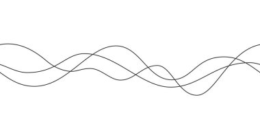 Çizgi eğrisi. İnce dalgalı, pürüzsüz bir çizgi. Soyut dinamik eğri vuruşu. Basit çizgili grafik şablonu. Tasarım elemanı. Vektör illüstrasyonu beyaz arkaplanda izole edildi.