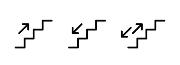Escaleras Arriba Abajo Icono Con Flecha Señal Dirección Escalera Símbolo Vector De Stock