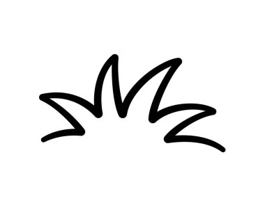 Doodle manga çizgi roman ifade elementi. El çizimi parlak güneş ışığı. Karikatür karikatür ışıltısı. Duygusal etki tasarım elementi. Çizim patlaması simgesi. Vektör illüstrasyonu beyaz arkaplanda izole edildi.