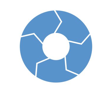 Dairesel hareket halinde beş döner ok. Çember ok kombinasyonu. Dairesel bilgi. Grafik diyagramı. Tasarım elemanı. Vektör illüstrasyonu beyaz arkaplanda izole edildi.