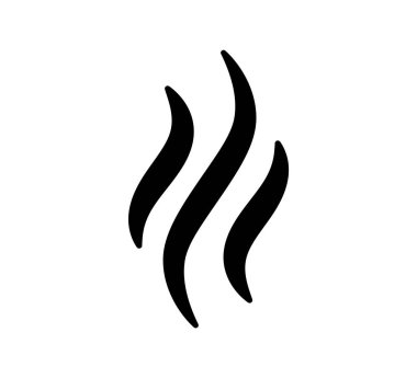 Duman ikonu. Soyut koku sembolü. Elle çizilmiş sıcak buhar. Çizgi hava kokusu sembolü. Duman dumanı ikonu. Vektör illüstrasyonu beyaz arkaplanda izole edildi.