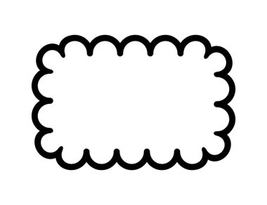 Dikdörtgen taraklı çerçeve. Kenar kare şeklinde kareli kenarlık. Basit etiket ve etiket formu. Çiçekli siluet dantel çerçeve. Vektör illüstrasyonu beyaz arkaplanda izole edildi.