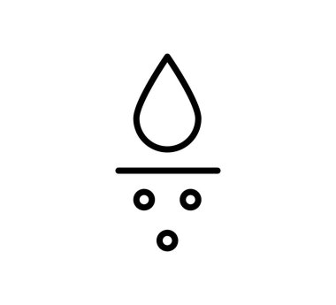 Su emici ikon. Derin hidrasyon sembolü. Yüz bakımı etkisi. Nemlendirici cilt simgesi. Su damlası emme işareti. Vektör illüstrasyonu beyaz arkaplanda izole edildi.