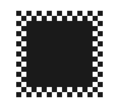 Checkered rectangle frame. Square race checker flag pattern. Checkerboard geometric pattern. Black and white rally chess square pattern. Finish race frame. Vector illustration on white background. clipart