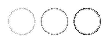 Çember şeklinde istiridyeli çerçeve. Kenarları kıvrımlı, yuvarlak kenarlı. Basit etiket ve etiket formu. Çiçekli siluet dantel çerçeve. Vektör illüstrasyonu beyaz arkaplanda izole edildi.
