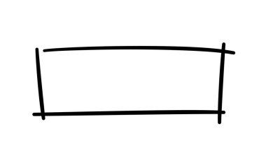 Serbest el çizimi dikdörtgen çerçeve. Dikdörtgen şeklinde karala. Kalem kare metin kutusu karala. Karalama tasarım elementleri. Hat sınırı. Vektör illüstrasyonu beyaz arkaplanda izole edildi.