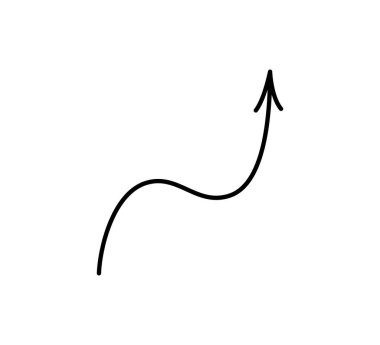 El çizilmiş oklar hazır. Çizgi karalaması siyah oklar. Komik tasarım bilgi elementleri. Zig zag işaretçisi. Beyaz arkaplanda izole edilmiş vektör çizimleri.