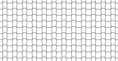 Çatı kiremitsiz desen. Çatı kiremit dokusu. Geometrik şekil tasarımı. Metal inşaat ızgarası. Balık pulu. Vektör illüstrasyonu beyaz arkaplanda izole edildi.