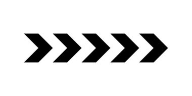 Sembol ok deseni. Sembol şekil çizgisi. Hareket yönü yol çizgisi. Üçgen ok işareti. Tekrar ediyorum, uyarı çizgili. Geçiş simgesi. Tasarım elemanı. Vektör illüstrasyonu beyaz arkaplanda izole edildi.