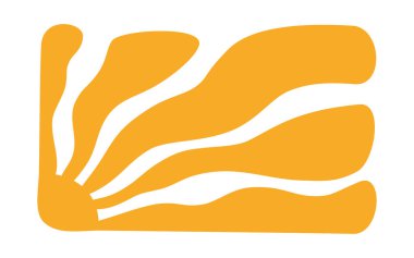 Sarı güneş ışınları psikedelik arka plan. Dalgalı ışınlar moda. Soyut güneş patlaması posteri. Psikedelik doku. 70 'ler, 80' ler tasarımı. Radyal dalga çizgileri. Vektör illüstrasyonu beyaz arkaplanda izole edildi.