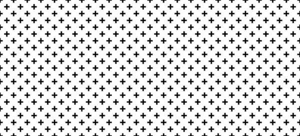 Artı kusursuz desen. Basit geometrik çapraz doku. Grafik çapraz sembol ızgarası. Artı tekrar işareti. Grafiksel doku. Vektör illüstrasyonu beyaz arkaplanda izole edildi.