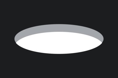 Top için golf sahası deliği. Tavşan ya da yerdeki fare deliği. 3d perspektif çember simgesi. Vektör illüstrasyonu siyah arkaplanda izole edildi.