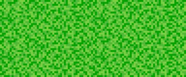 Piksel çimenler pürüzsüz desen. Pixelart bilgisayar bloğu dokusu. Dijital yeşil çimen deseni. Oyun tarzı kare arkaplan. Vektör illüstrasyonu beyaz arkaplanda izole edildi.