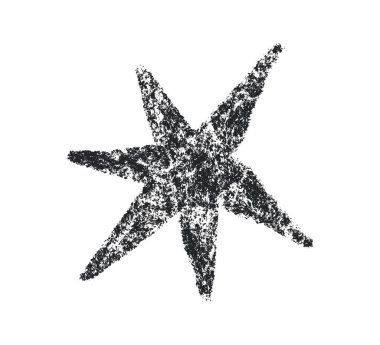 Pastel yıldız çizimi. Doodle tebeşir yıldızı sembolü. El çizimi çocuksu pastel tasarım elementi. Pastel boya dokusu parlıyor. Kalem taslak ikonu. Beyaz arkaplanda vektör illüstrasyonu.