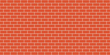 Tuğla duvar pürüzsüz desen. Duvardaki tuğladan bir arka plan. Kırmızı duvar kağıdı dokusu. Fayans yüzeyi inşa ediliyor. Dikdörtgen, pürüzsüz desen oluşturuyor. Klasik soyut vektör çizimi.