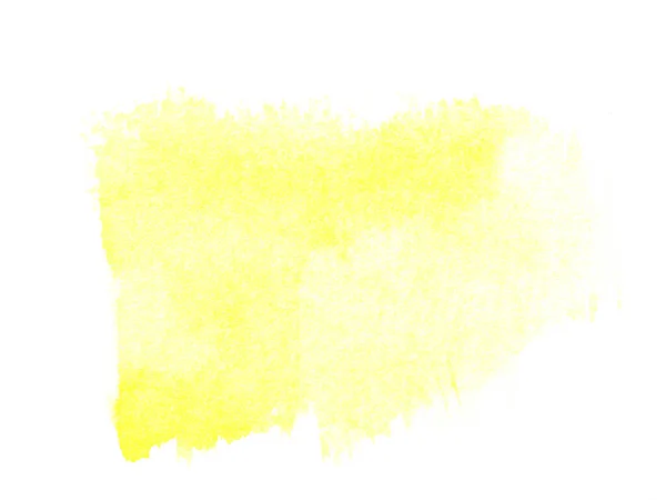要旨黄色の水彩 ブラシは デザイン バナーのための白い紙の背景に絵を撫でて — ストック写真