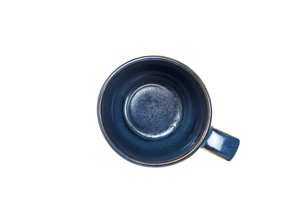 Empty Dark Blue Mug Isolated White Background Use Home Restaurant — Stock Photo, Image